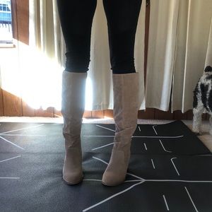 Tan knee high boots